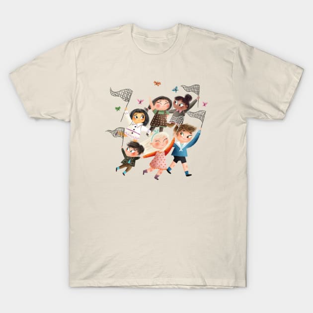 Butterfly catching T-Shirt by Geeksarecool